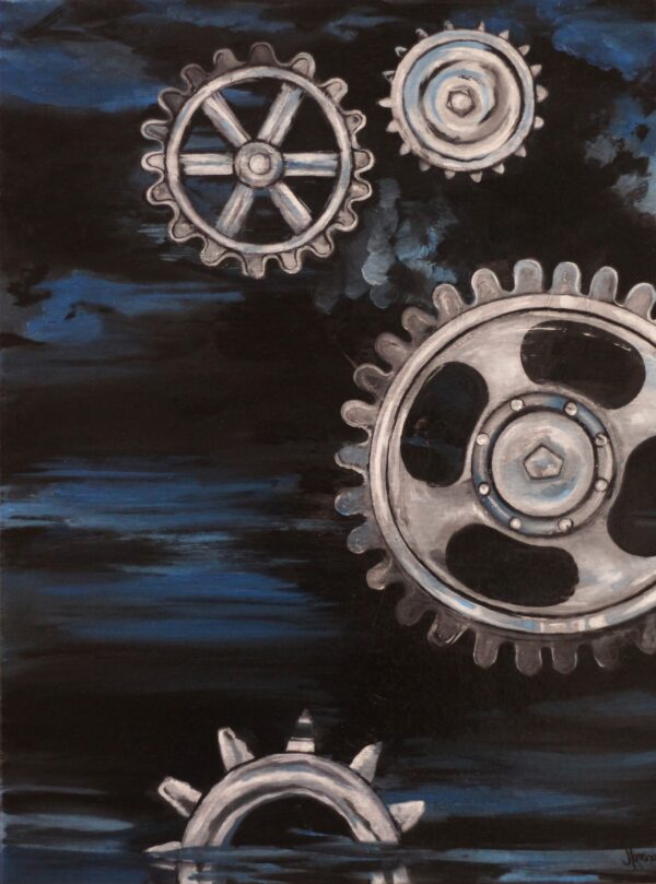 Gears #2<br>2021<br>Oil on canvas<br>24" x 18"